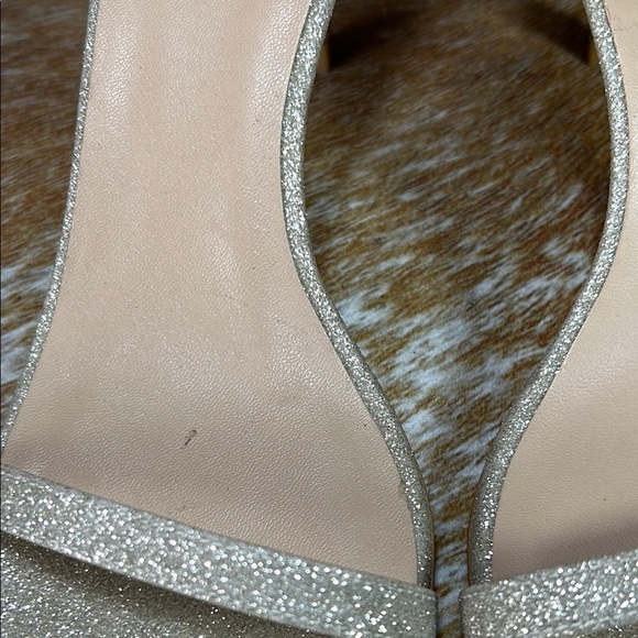 EUC Stuart Weitzman Nudistcurve 4” US 5, Silver Glitter Heels Sparkle Stiletto - Picture 4 of 14